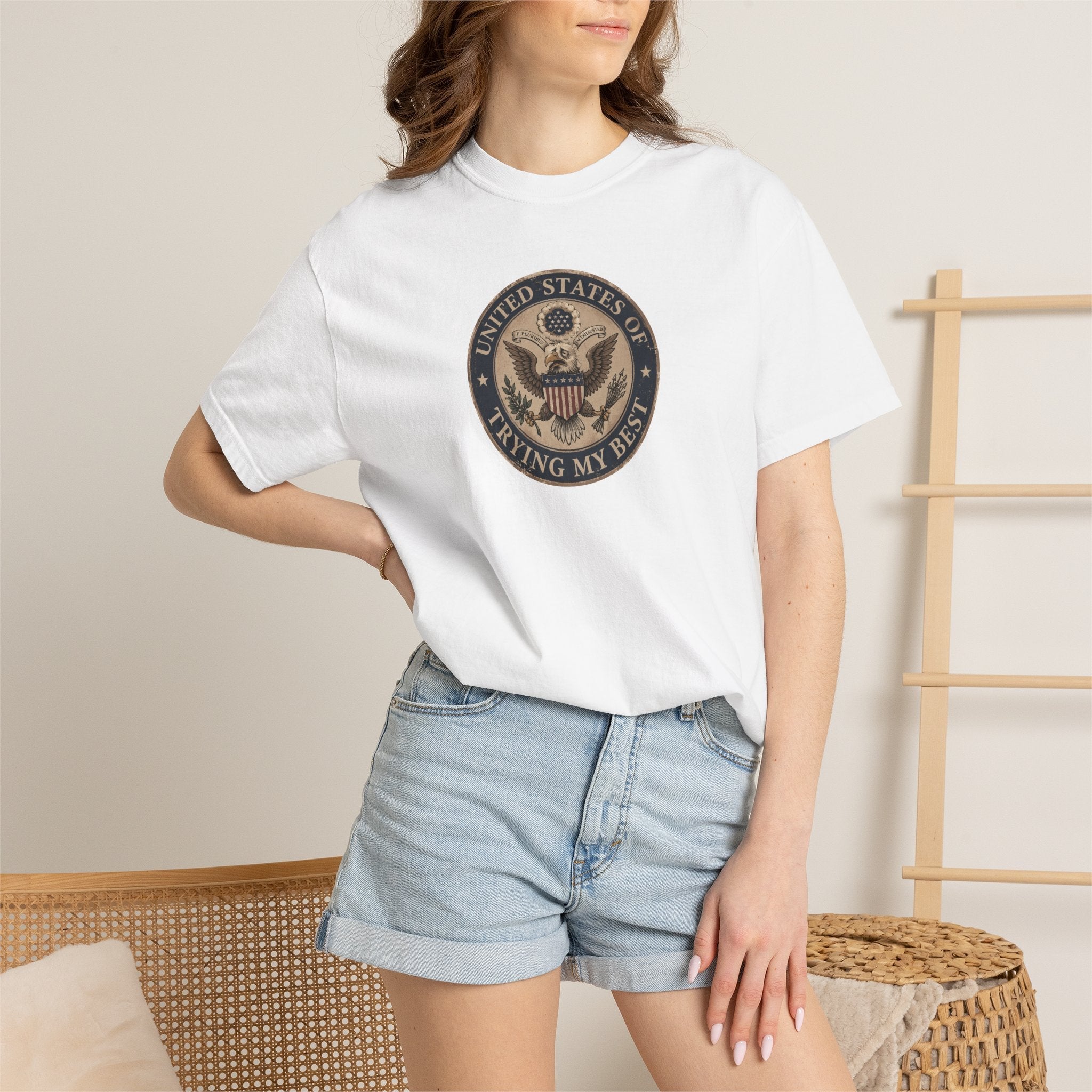 United States of Trying My Best Garment-Dyed T-Shirt