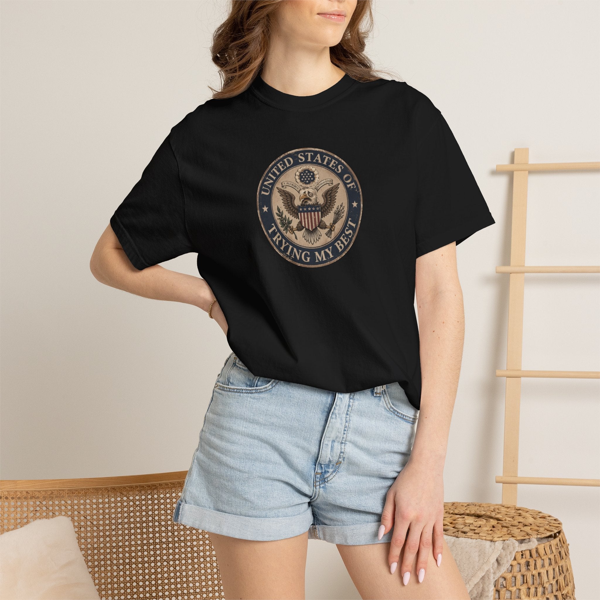United States of Trying My Best Garment-Dyed T-Shirt