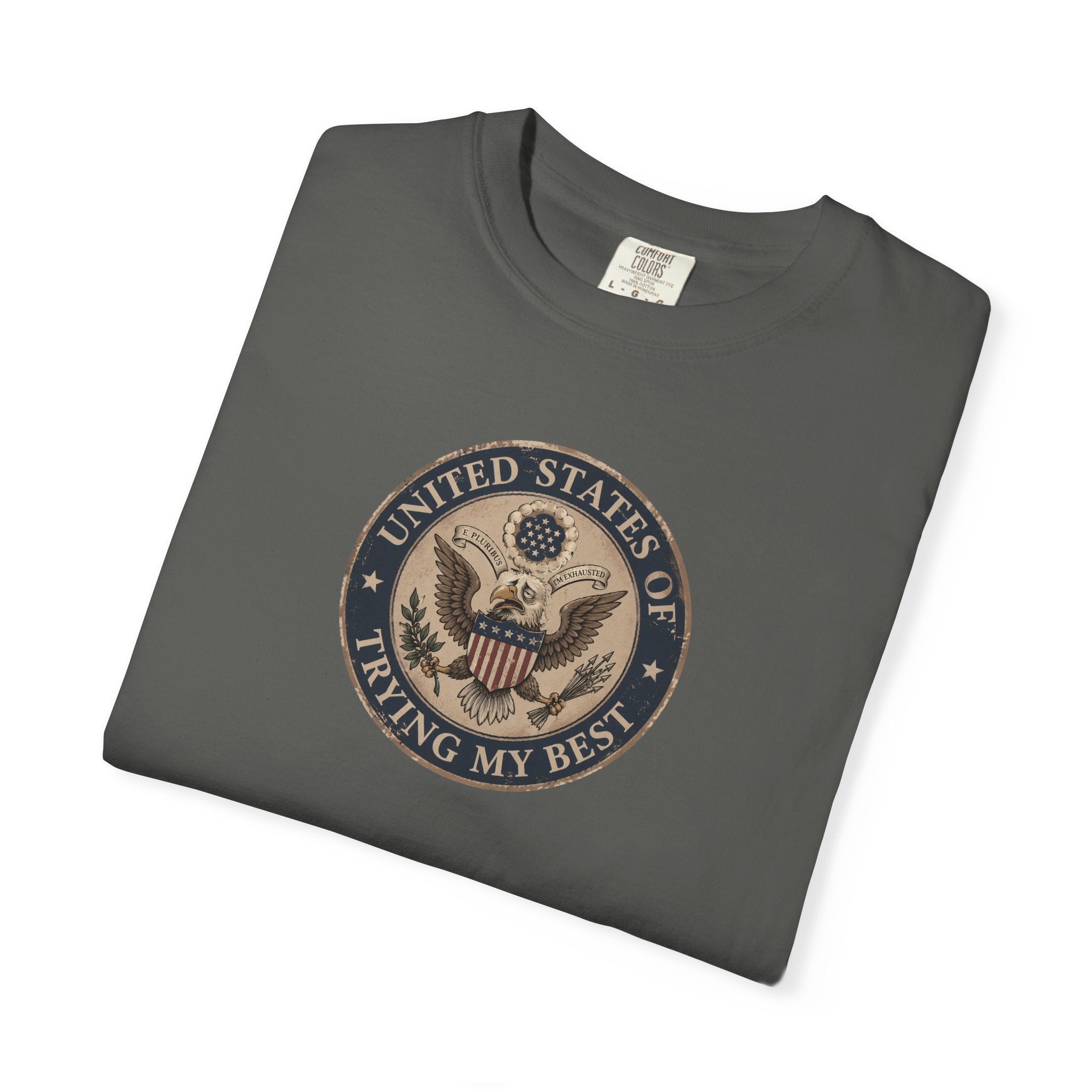 United States of Trying My Best Garment-Dyed T-Shirt