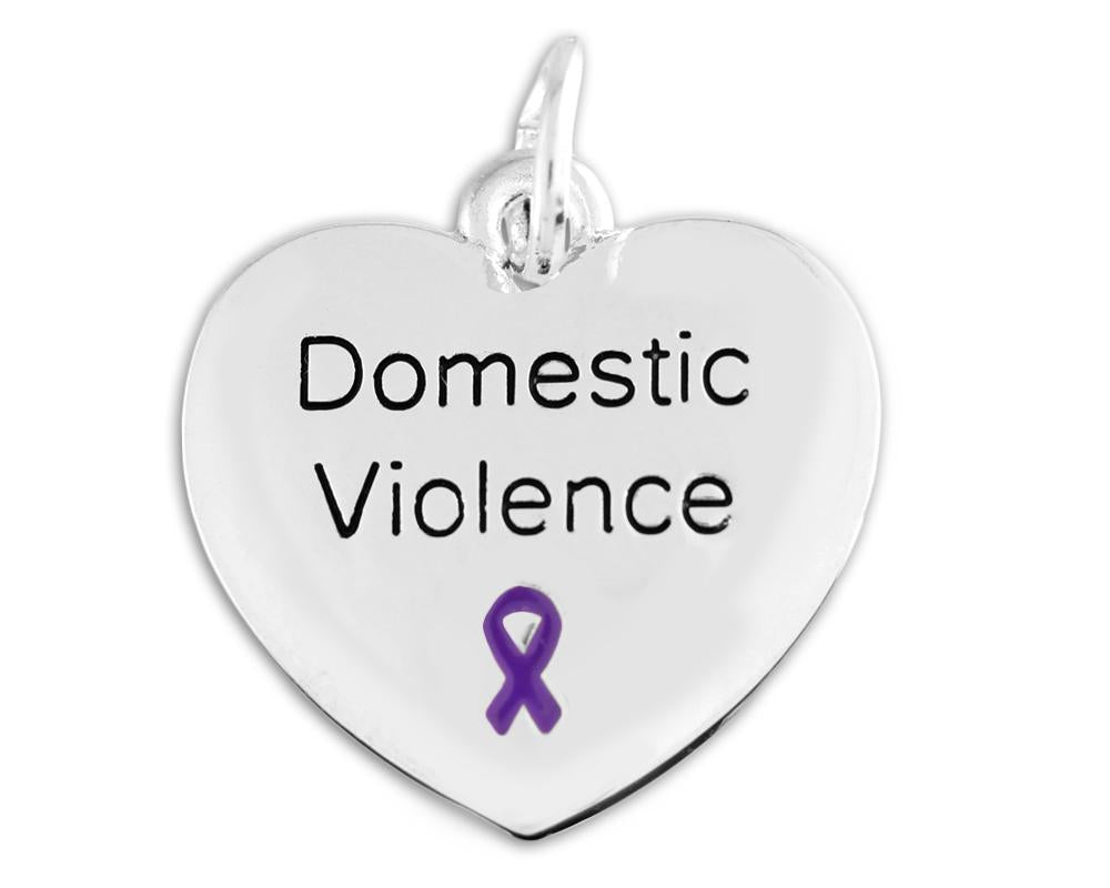 Domestic Violence Awareness Heart Charms