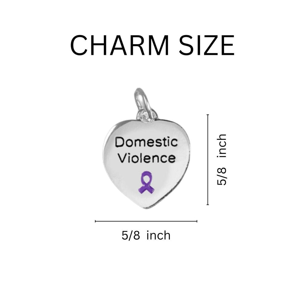 Domestic Violence Heart Retractable Charm Bracelets