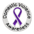 Round Domestic Violence Awareness Ribbon Pins