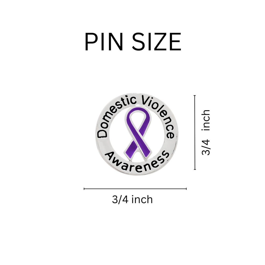 Round Domestic Violence Awareness Ribbon Pins