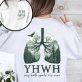 YHWH Lungs Christian, Front and Back, Every Breath Speak His Name, Hebrew, Name of God, Faith Apparel Sweatshirt