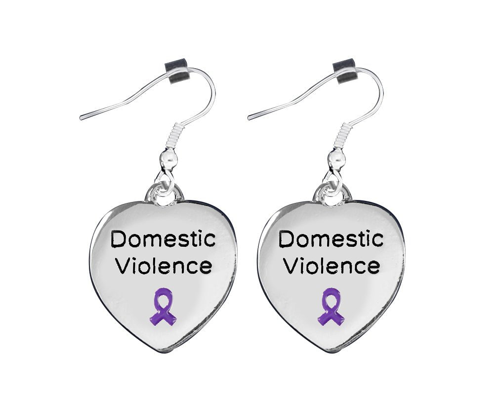 Heart Shaped Domestic Violence Awareness Earrings